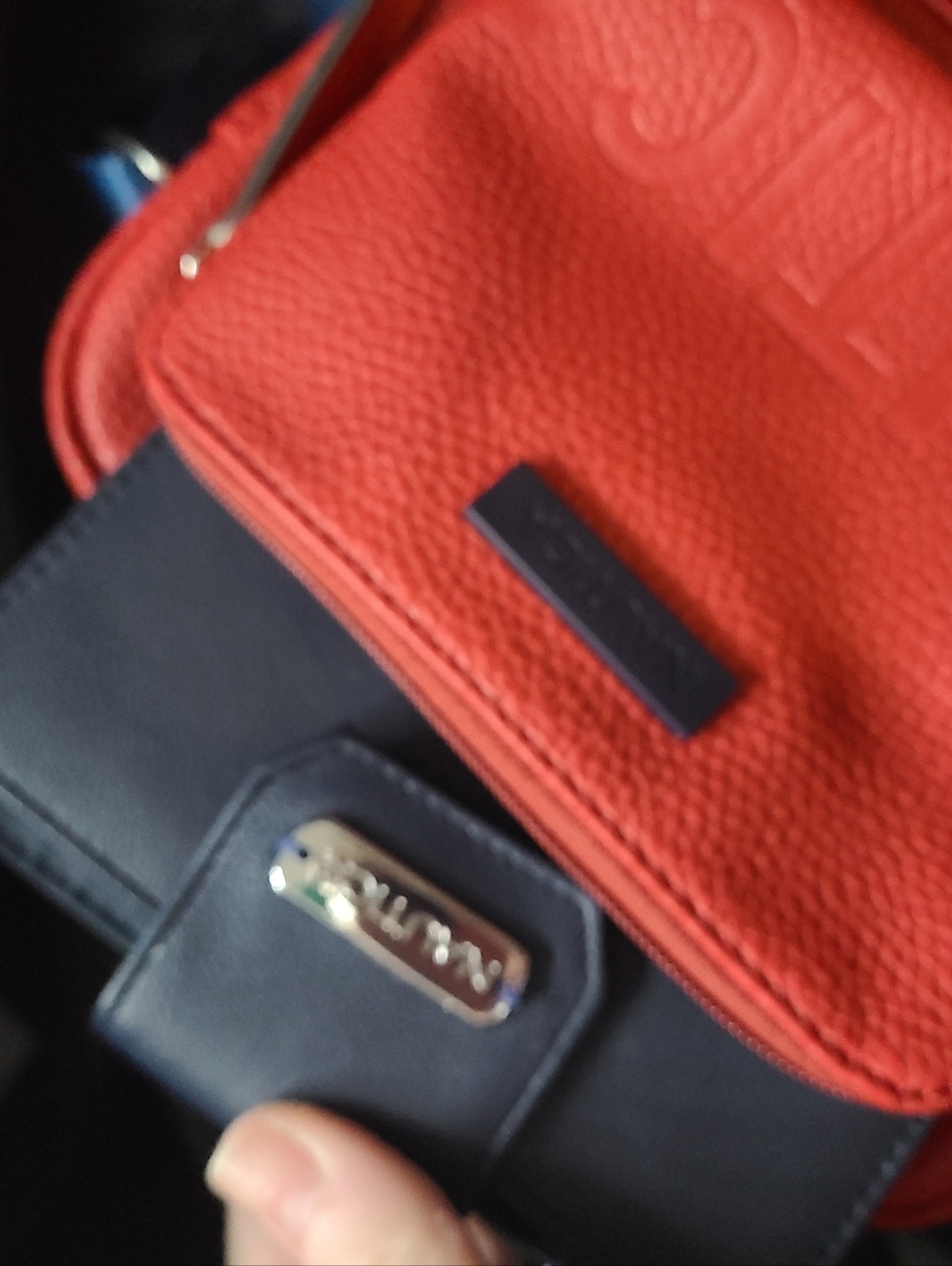 Nautica Red Bag and Navy Wallet Combo